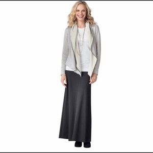 CAbi #641 Med Long thermal charcoal GRAY Skirt